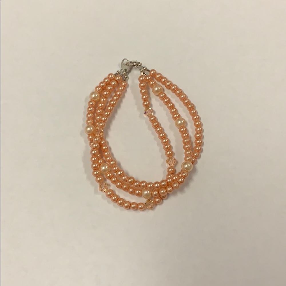 Glass Pearl twisted bracelet with Swarovski beads